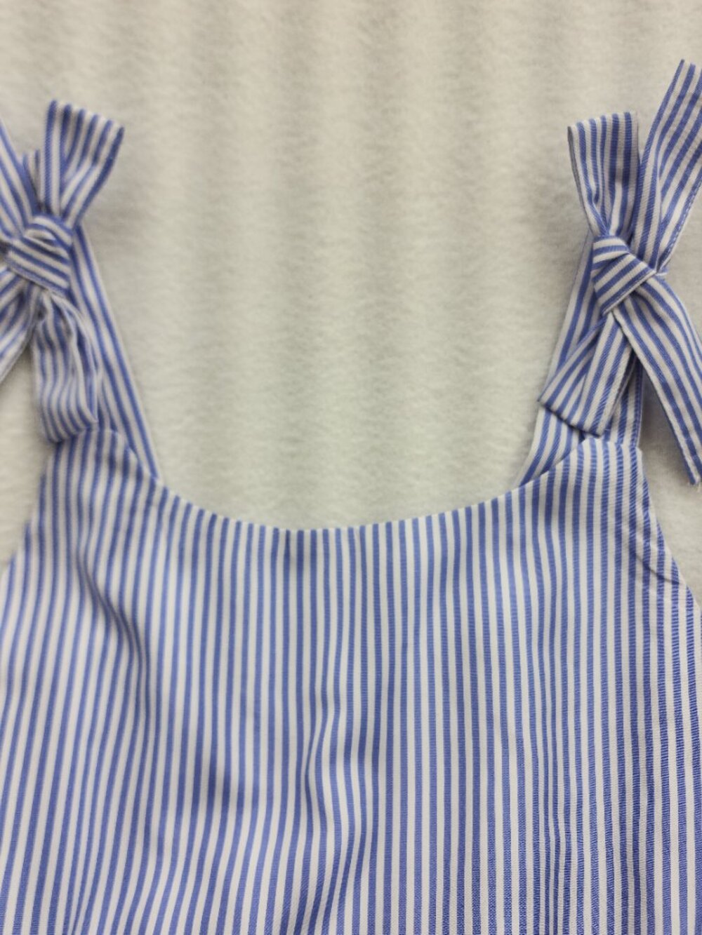 Girls Blue White Striped High Low Ruffle Maxi Dress Habitual Bow Sz L 14/16 - Picture 9 of 12